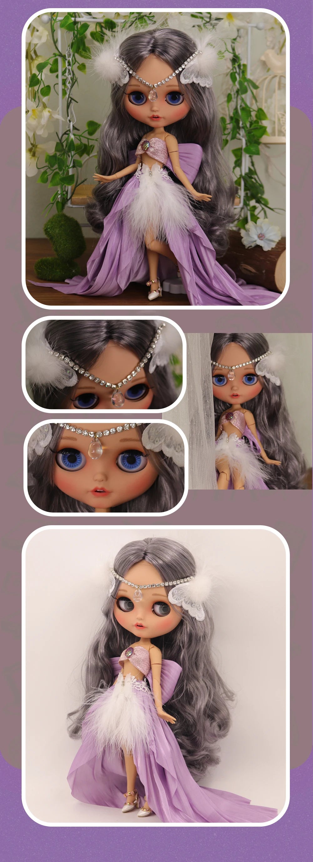ICY DBS Blyth Doll Pouting Mouth Tan Skin Matte Face Joint Body 1/6 BJD OOAK Ob24 Anime Girl