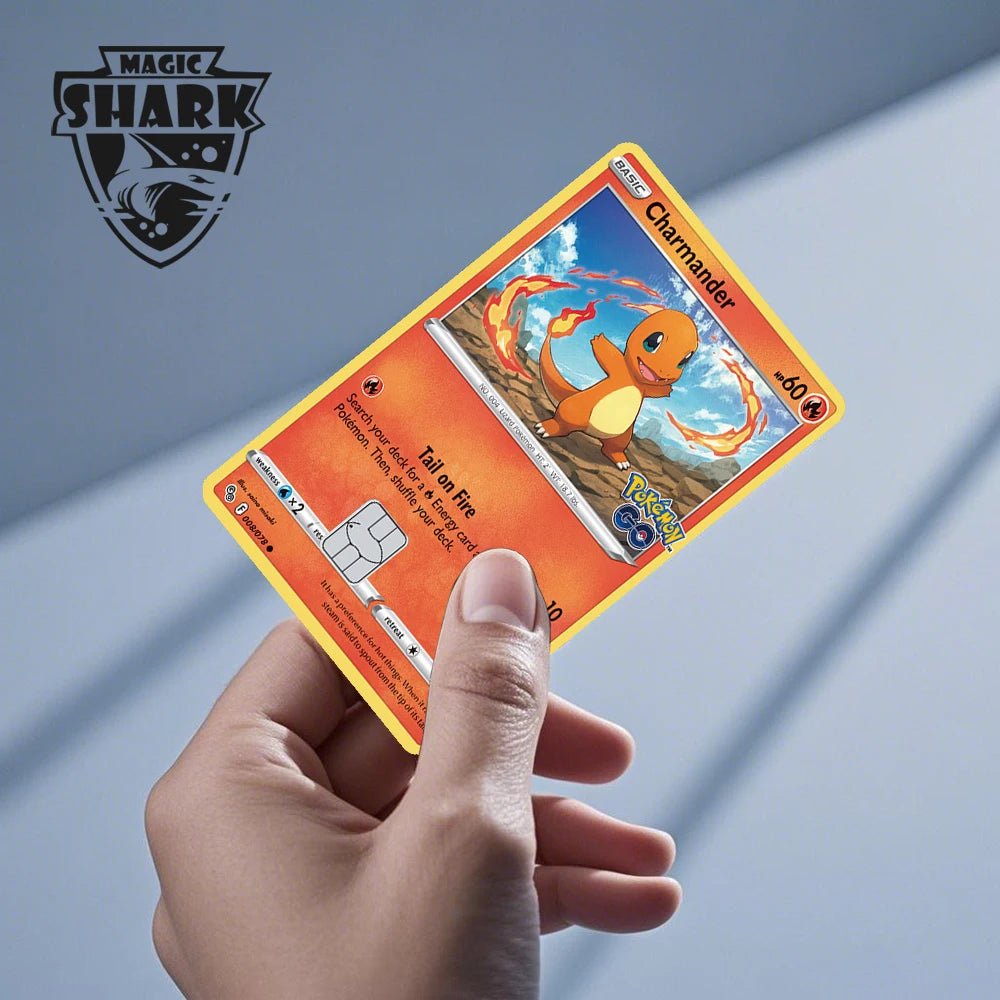 New Bulbasaur Pikachu Charmander Squirtle Mew Gengar Pokemons PTCG Film Skin Cover Sticker for Credit Debit Card