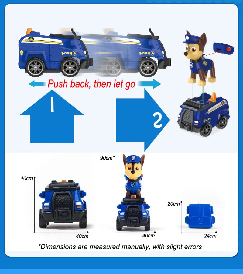 Genuine Paw Patrol PVC Cartoon Model Car 4-6cm Ryder Mashall Chase Rubble Skye Puppy Patrol Toys Figure Children Christmas Gifts