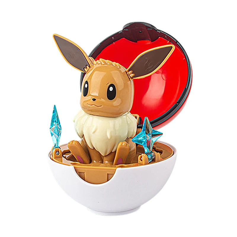 Funny Pokemon Transformation Cartoon Model Pokeball Pikachu Toys Scalable Anime Figure Dolls Model Ornaments Kids Birthday Toys