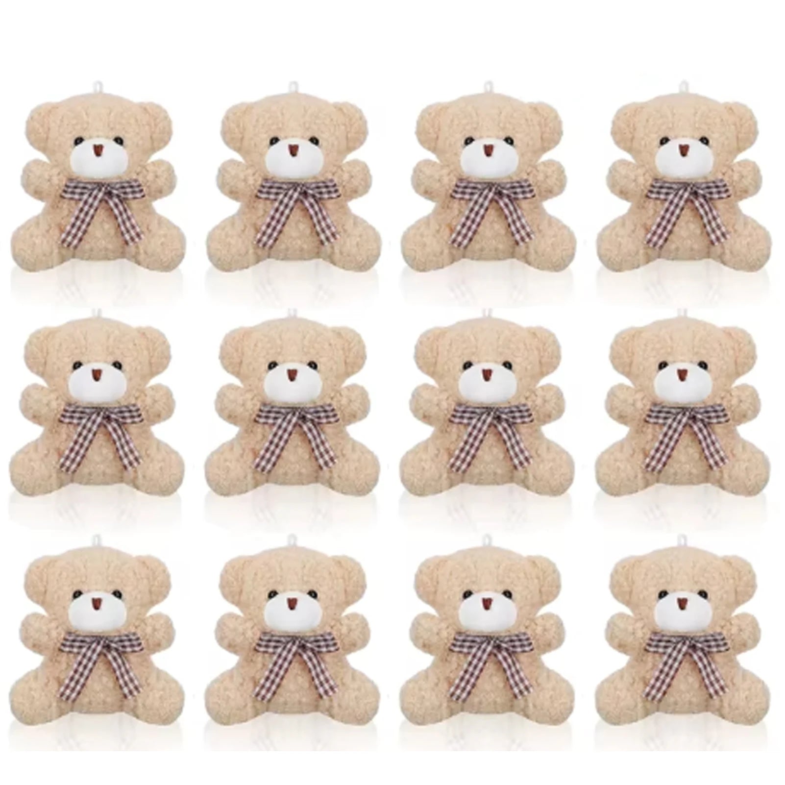 12pcs Bear Baby Shower Favors For Guest Mini Toy Bear Keychains Thank You Tags Organza Bag Baby Shower Gifts Birthday Parties
