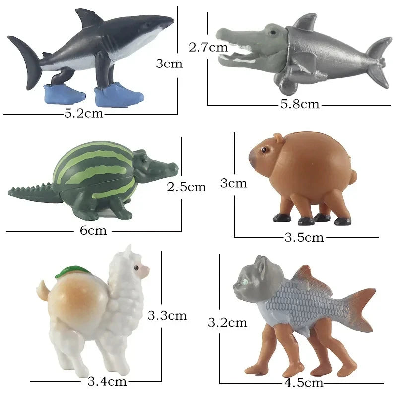 24PCS Funny Mini Figures Italian Brainrot Set Tung Tung Tung Sahur Tralalero Tralala Ornaments Figurine Action Figure Toys Gifts