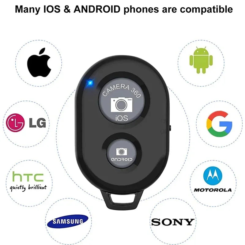 Bluetooth Camera Remote for Smartphones Wireless Control Compatible with iPhone Android for Photos Videos Clicking