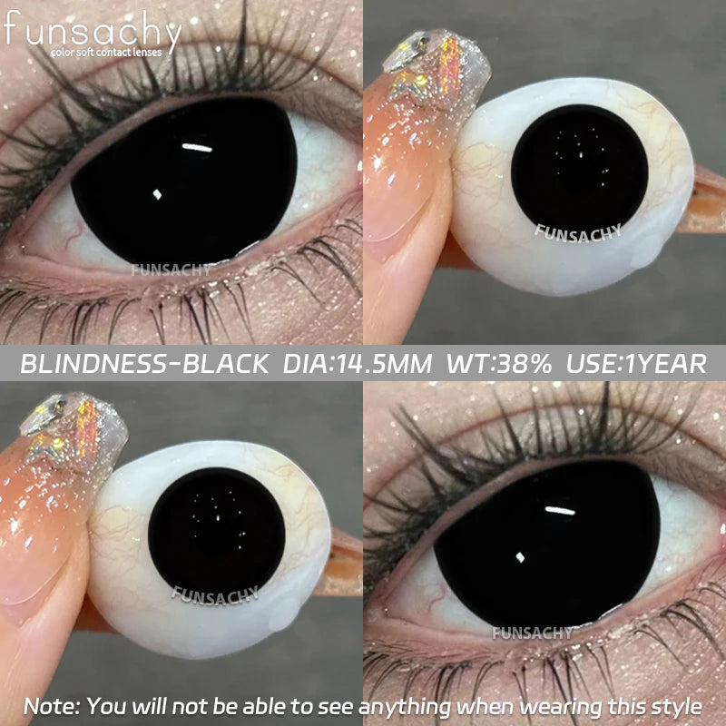 FUNSACHY 1Pair Colorful Cosplay Contact Lenses for Eyes Colored Fashion Pink Contacts Lens Green Cosmetic Pupil Yearly Red Lens