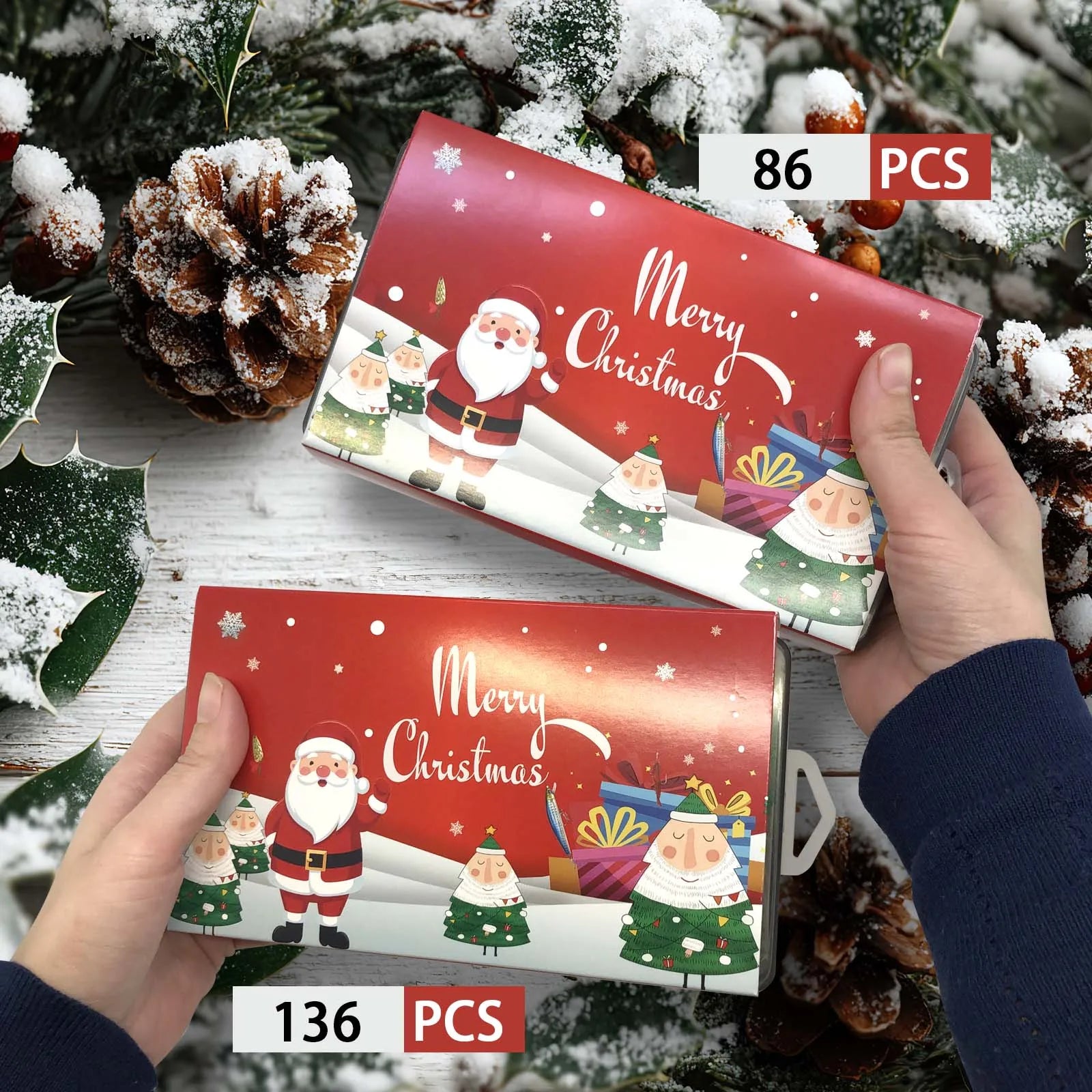 411/366/136/86Pcs of Christmas fishing lure set with storage box,  which is common in salt water and fresh water