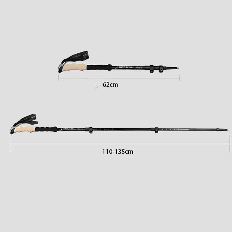 1pcs Hiking Anti Shock Walking Sticks Telescopic Trekking Climbing Poles Ultralight Walking Canes  Aluminum Outdoor  135CM