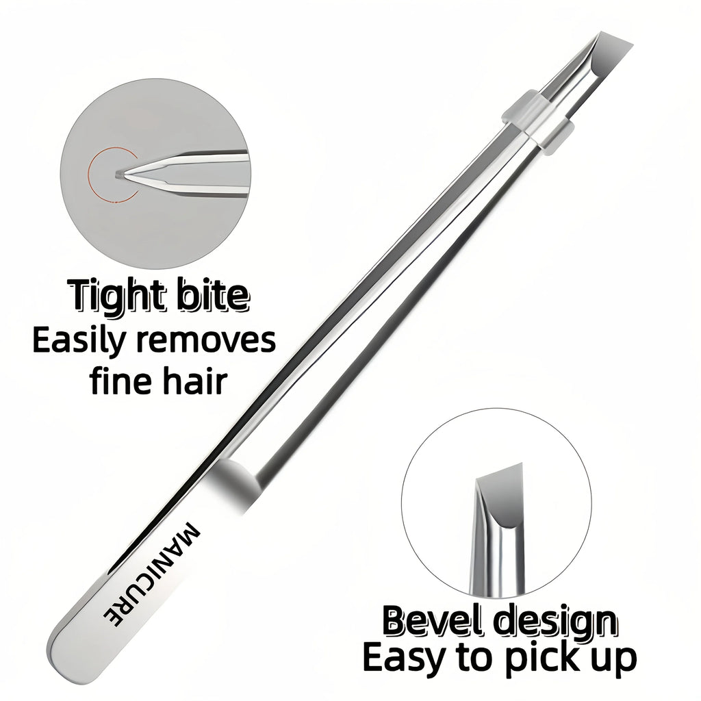 Stainless Steel Tweezers Tool Suitable for Eyebrow Eyelash Application Beard & Mustache Trimming False Eyebrow Applicator Gifts