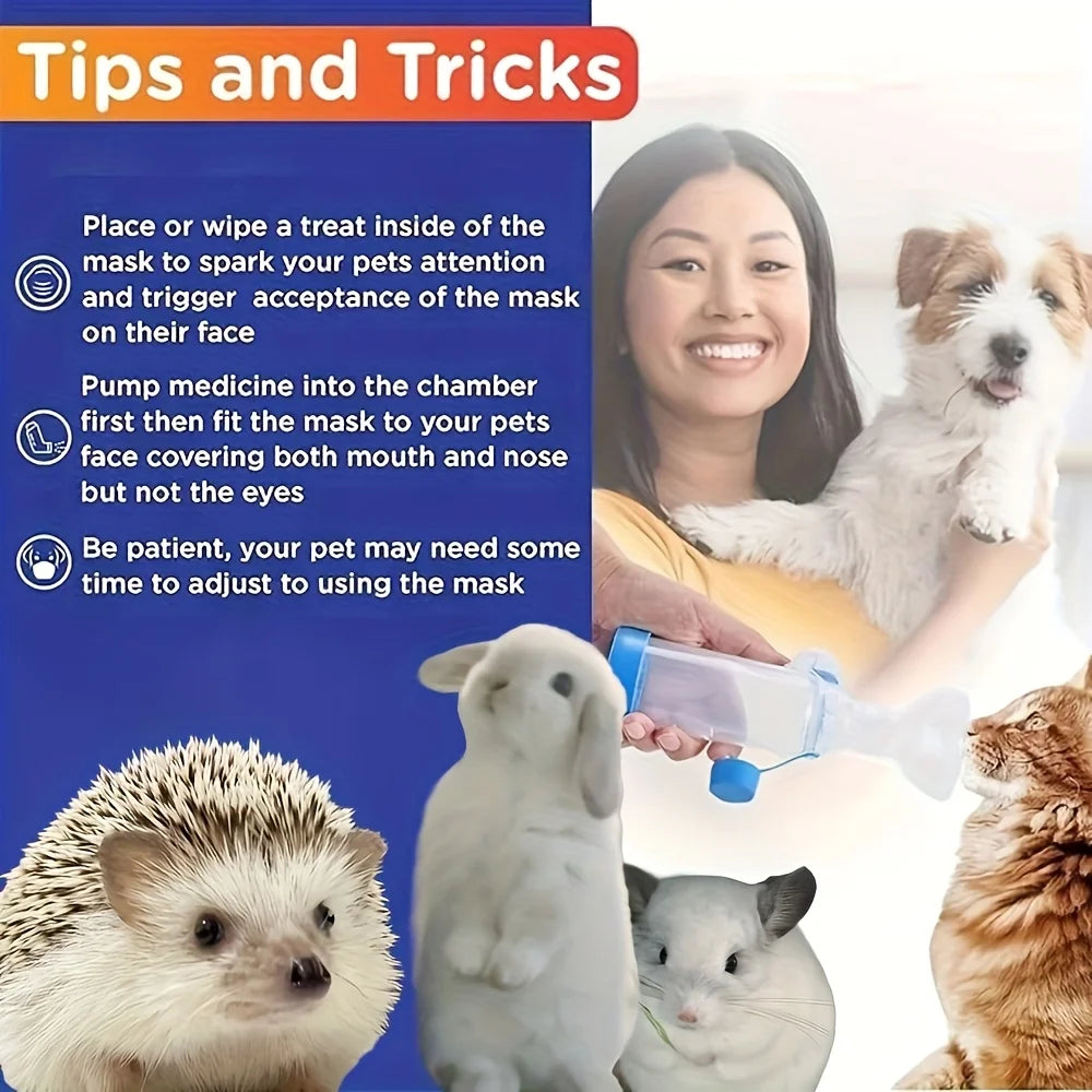 Adjustable Pet Nebulizer Mask, Large-Capacity Aerosol Spacer, Respiratory Care for Pets