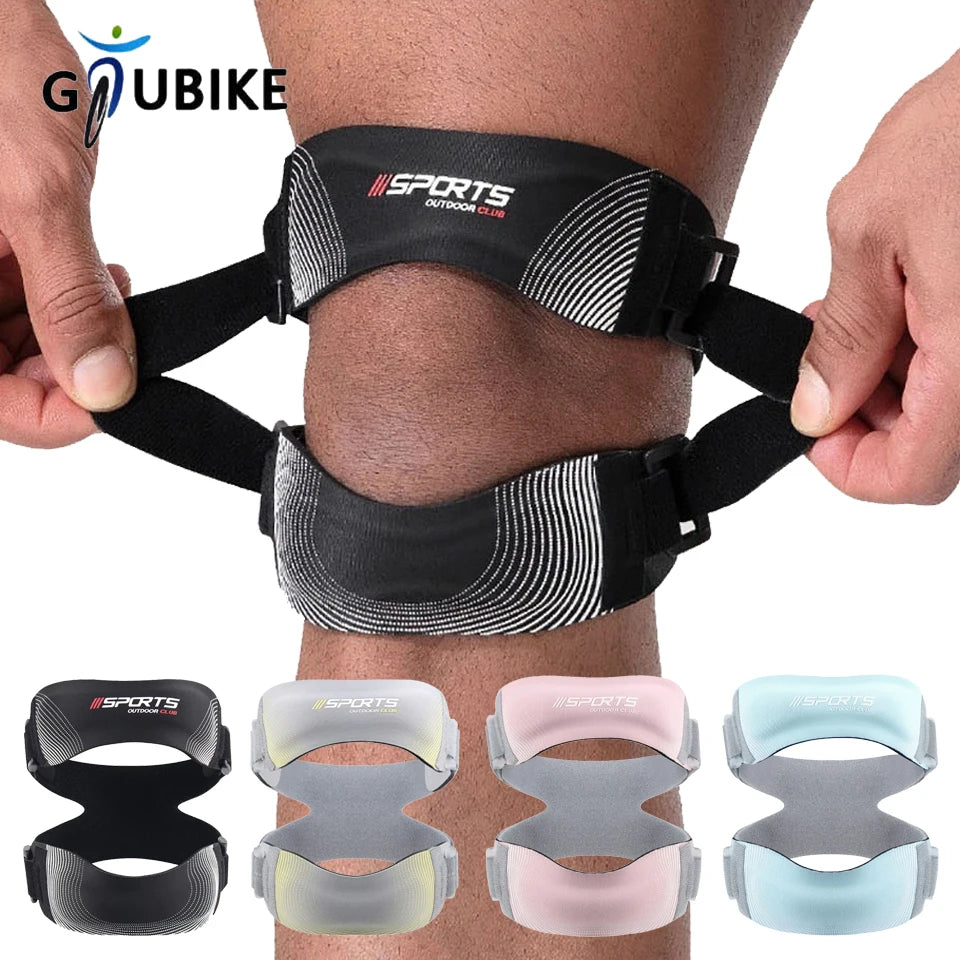 GTUBIKE 1PCS Patella Knee Brace for Meniscus Tear,Adjustable Compression Patellar Tendon Support Strap with Patella Pads