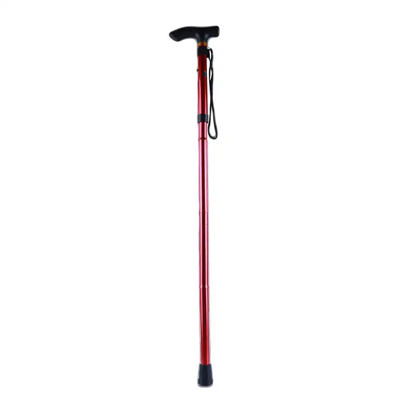 Telescopic Walking Stick Outdoor Hiking Trekking Poles Aluminum Alloy Metal Folding Cane Crutches Pole For Elderly People