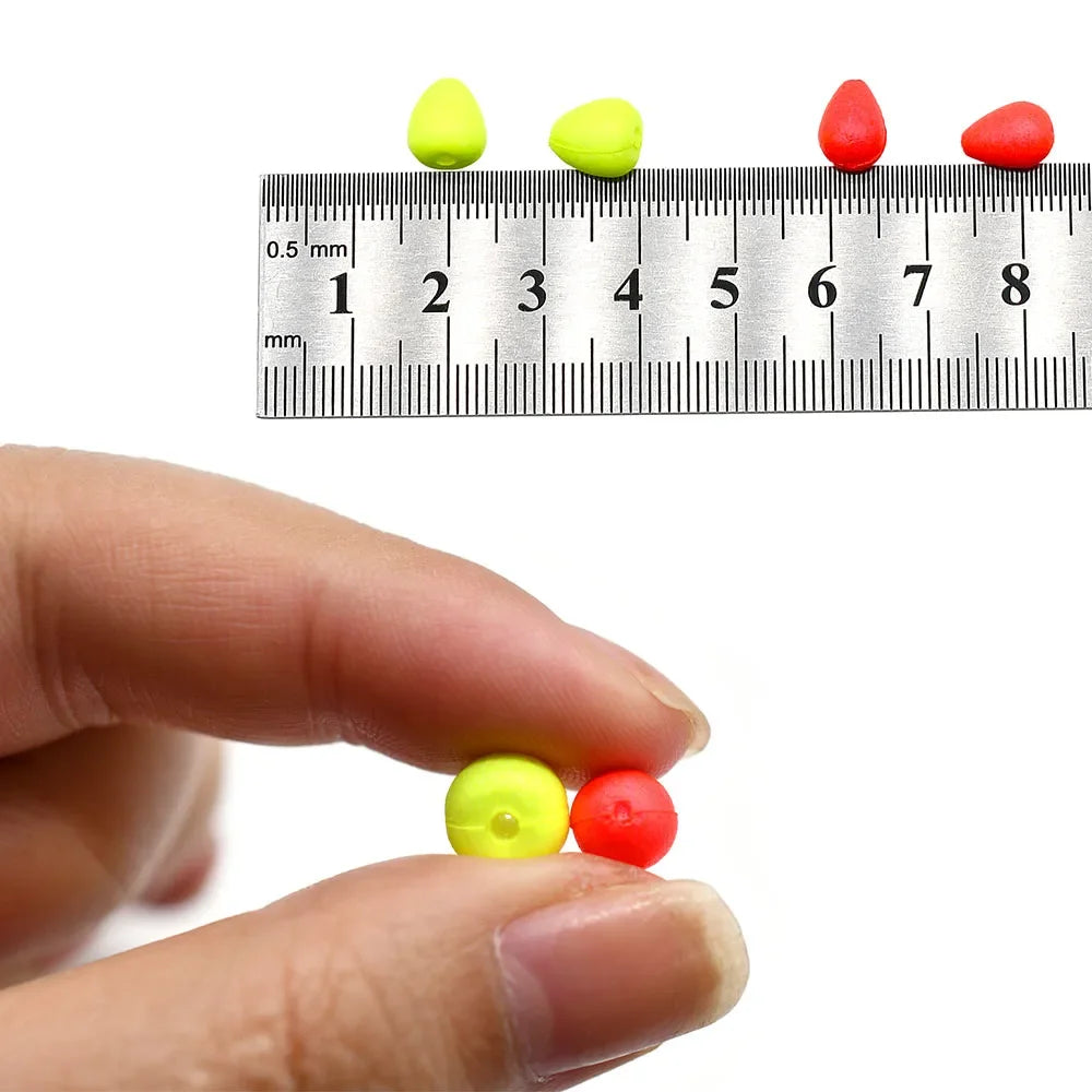 Topranc 50Pcs Floating Beads Eye-catching Beans Floating Beads Collision Ultra-light Foam EVA Fishing Accessories
