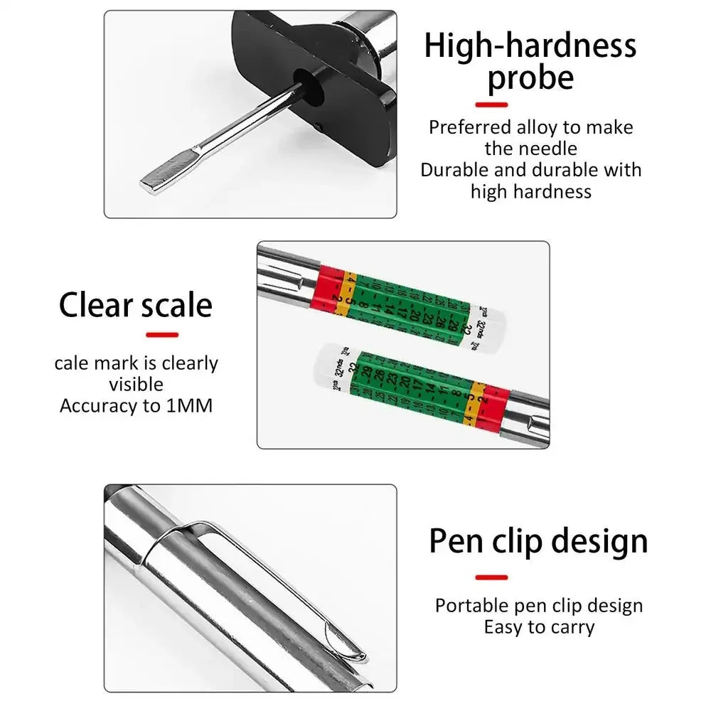2/5/10Pcs Car Tyre Measuring Pen 25mm Universal Tire Tread Pattern Depth Measuring Tool AutomotiveTire Depth Gauge