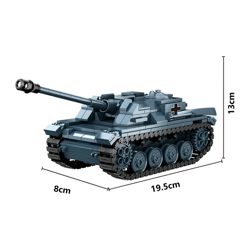 WW2 Military Army Soldiers World War 2 Tank Armored Vehicle Model Assemble Building Blocks Bricks Children's DIY Toys Gift