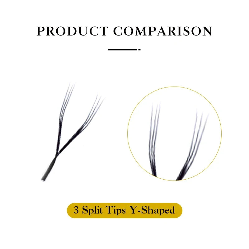 DeceMars 3 Split Tips Y-Shaped Eyelash Eextension Barely-There Effect