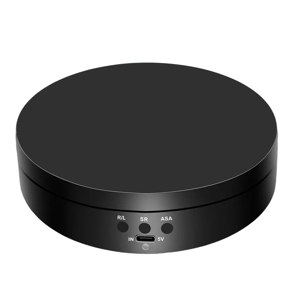 360-degree turntable,electric rotating mirror display stand,USB/battery dual power supply,rotating shooting,three-speed settings