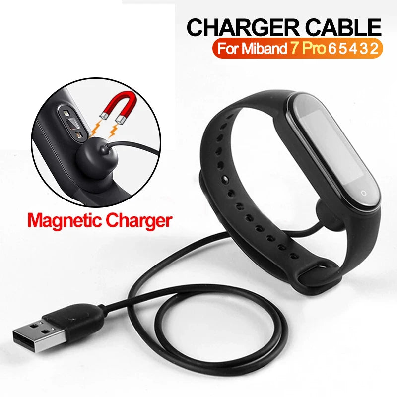 Magnetic Chargers for Xiaomi Mi Band 7 Pro USB Charging Cable for MiBand 6 5 4 3 2 Pure Copper Core Power Cord Smartband Charger