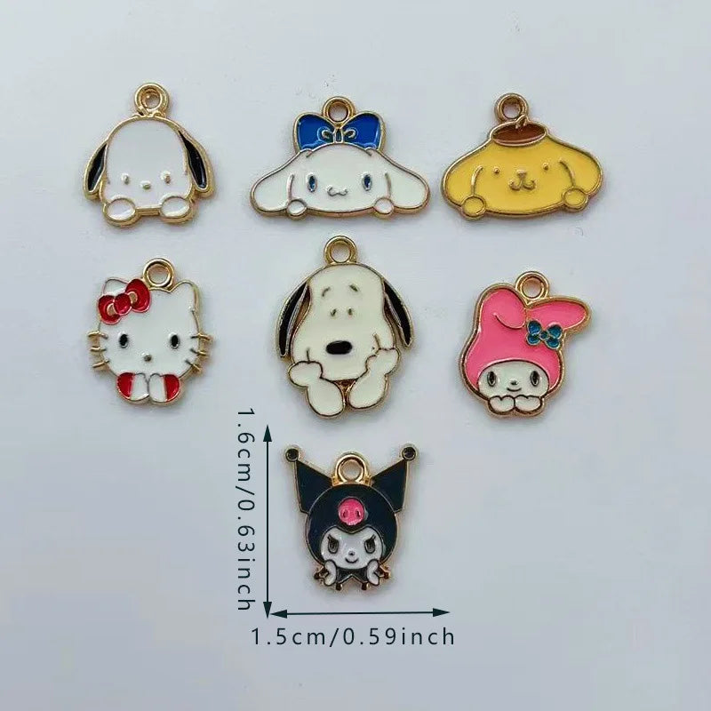 10/14PCS cartoon cute little animal DIY handmade jewelry accessories alloy drip pendant earrings earrings jewelry