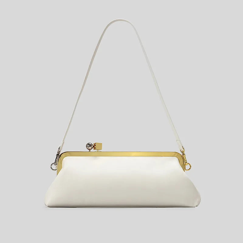 Fashion Long Clutch Bag for Women Luxury Designer Kiss Lock Women Shoulder Bags Elegant Party Purses Trend Underarm Bag 2025