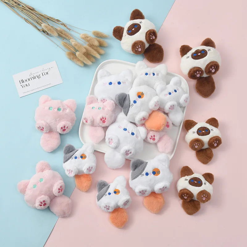 New Squeaky Kitten Plush Doll Bag Hanging Cute Cartoon Diy Cat Brooch Gold Key Chain Four Optional Birthday Gifts For Children