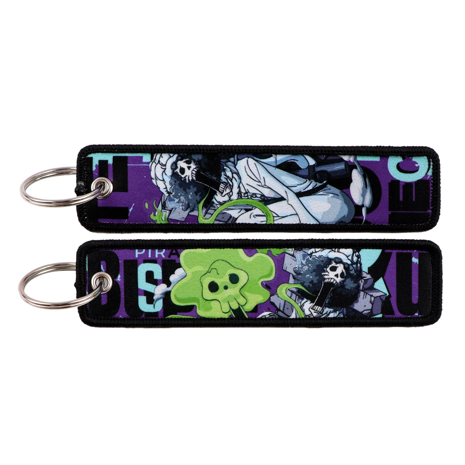 Anime Pirate Embroidery Key Fobs Manga Key Tags Cool Keychains for Women Men Car Keyrings Cosplay Accessories Friends Gift Toy