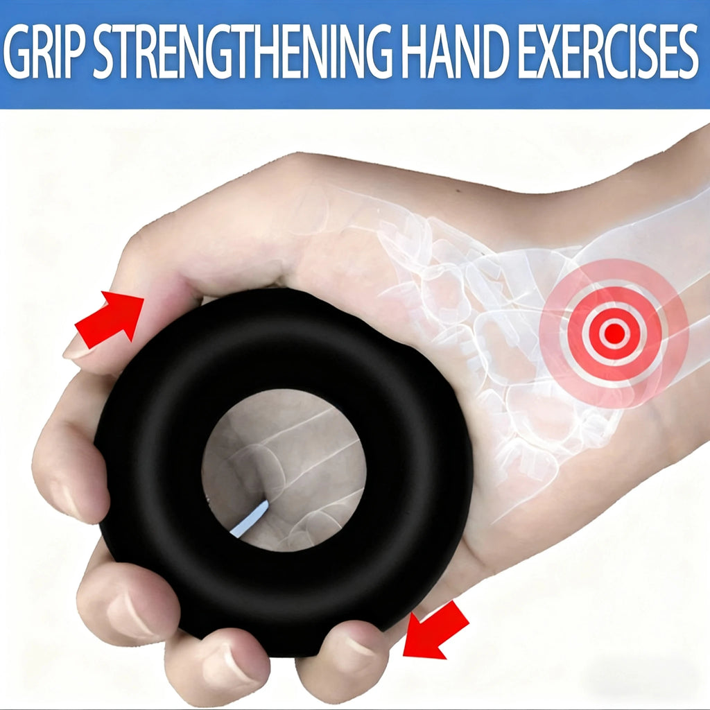 Silicone Hand Trainer Finger Gripper Ring Hand Power Gripper Ring Stress Relief Gym Home Workout Exercise Fitness Equipment
