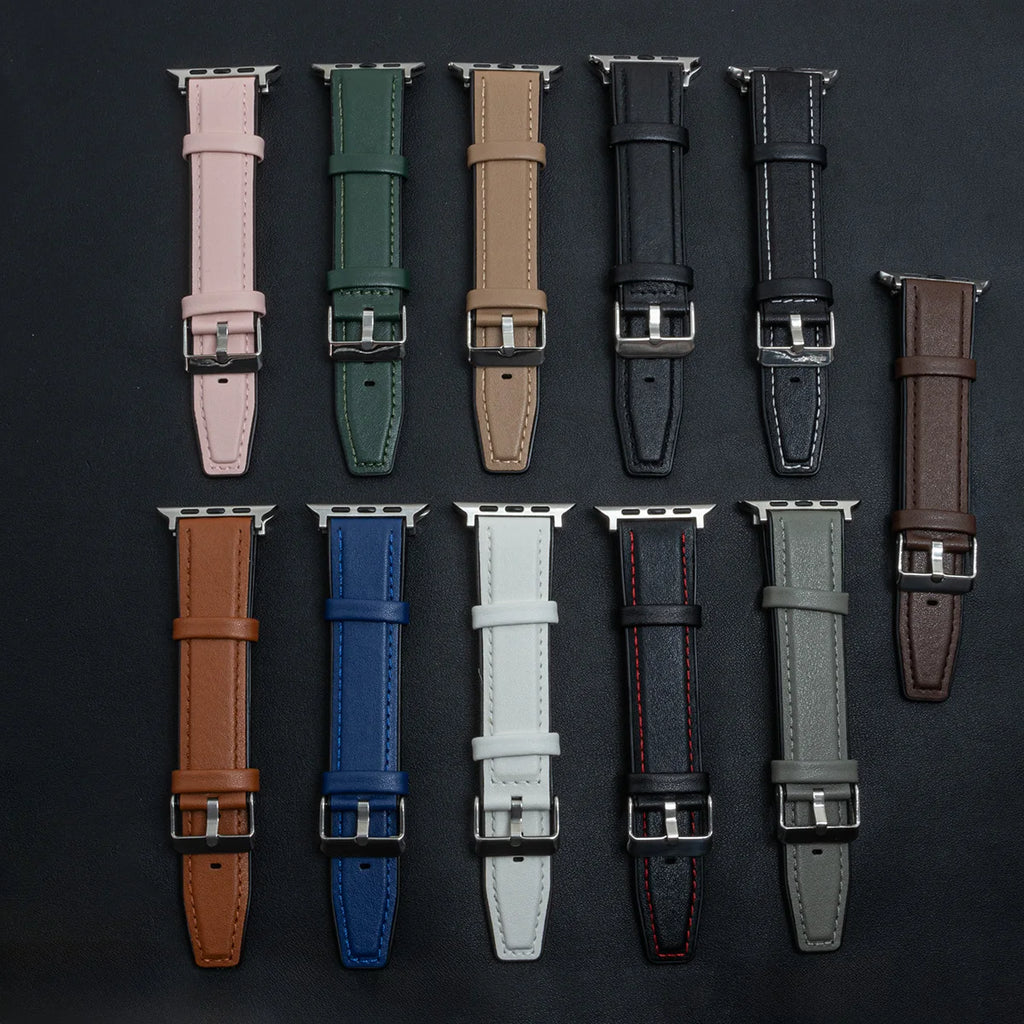 Leather Band Strap for Apple Watch Band Ultra 3 49mm 11 10 9 8 7 46 45 41mm High Quality for IWatch Series 6SE54 44 40mm Correa