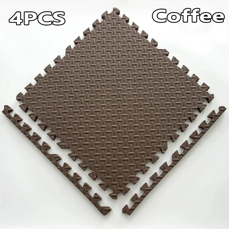 1-16PCS 30*30cm  Sports Gym Protection EVA Leaf Grain Floor Mats Yoga Fitness Non-Slip Splicing Rugs Thicken Shock Room Workout