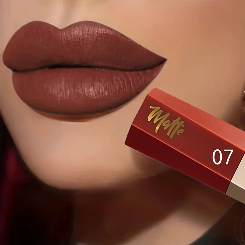 Matte Velvet Lip Tint, Nude Color Lip Glaze, Long Lasting Waterproof Non Transfer, Lightweight Soft Lip Makeup, Perfect Valentin