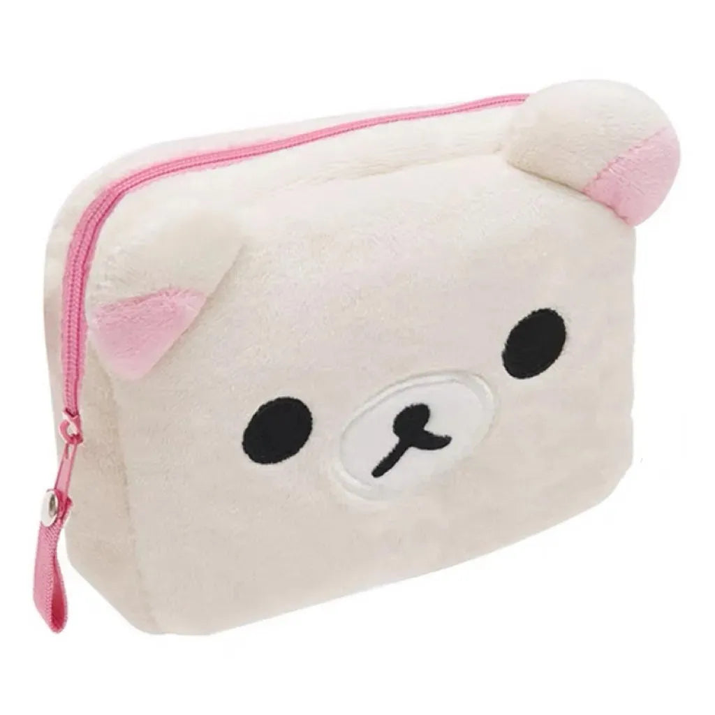 Rilakkuma Cute Makeup Organizer Storage Bag Cartoon Bear Plush Kawaii Cosmetic Cosmetic Bags Vanity Beauty Case Cute Pencil Case