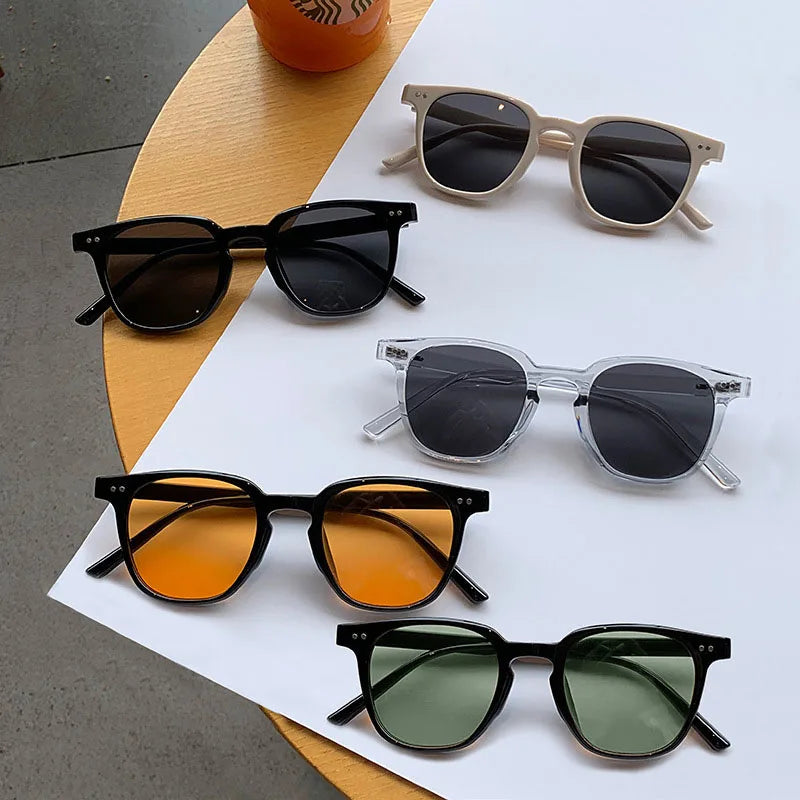 New Vintage Luxury Sunglasses for Women & Men, Square & Small Round Frame Fashion Eyewear, Classic UV Protection Sun Glasses