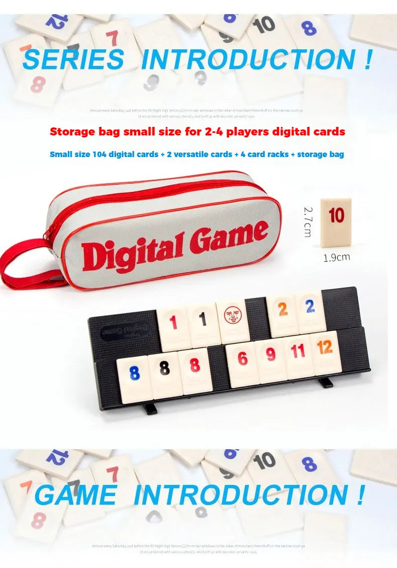 M/L/XL Digital Game Set, Travel Rummy, Mahjong, Rummybrix, Number Game Cards - Adult Leisure Party Board Game Travel Game