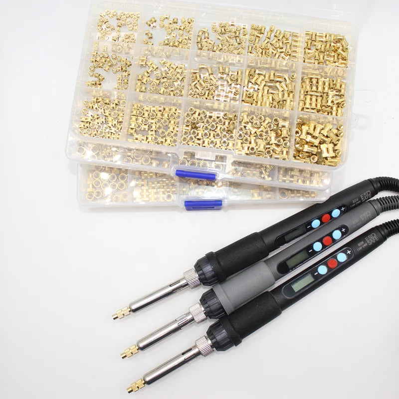 Brass Heat Set Insert Nut Electric Soldering Iron 60W LCD Digital Display Adjustable Temperature 220V/110V 3d Printer Copper Nut