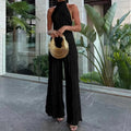 Summer New O Neck Solid Zipper Romper Vintage Commute Slim Long Jumpsuits Women's Spring High Waist Sleeveless Playsuit Overalls