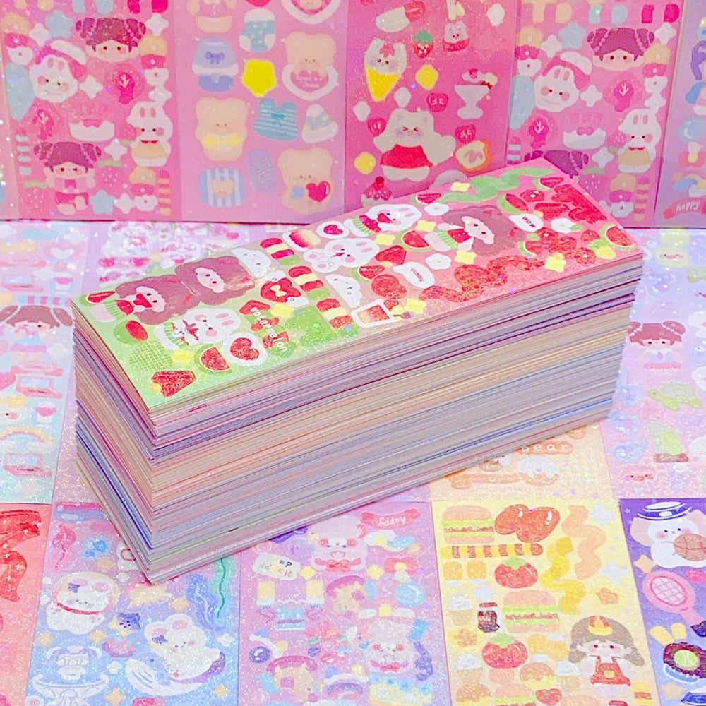 200p Kawaii Stickers for Kids Cute Stationary Aesthetic Diary Decoration Art Supplies Stickers for Scrapbooking Lot Korean Paper