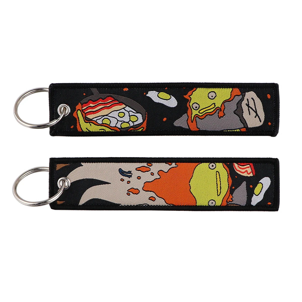 Anime Movie Embroidery Key Fobs White Dragon Key Tags Keychains for Motorcycles Cars Keyring Cosplay Accessories Fans Gifts
