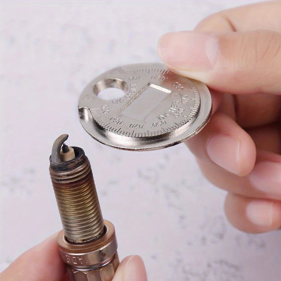 1PC 0.6-2.4mm Range Coin-Type Spark Plug Gage Gap Tool Feeler Spark Plug Gap Measurement Tool