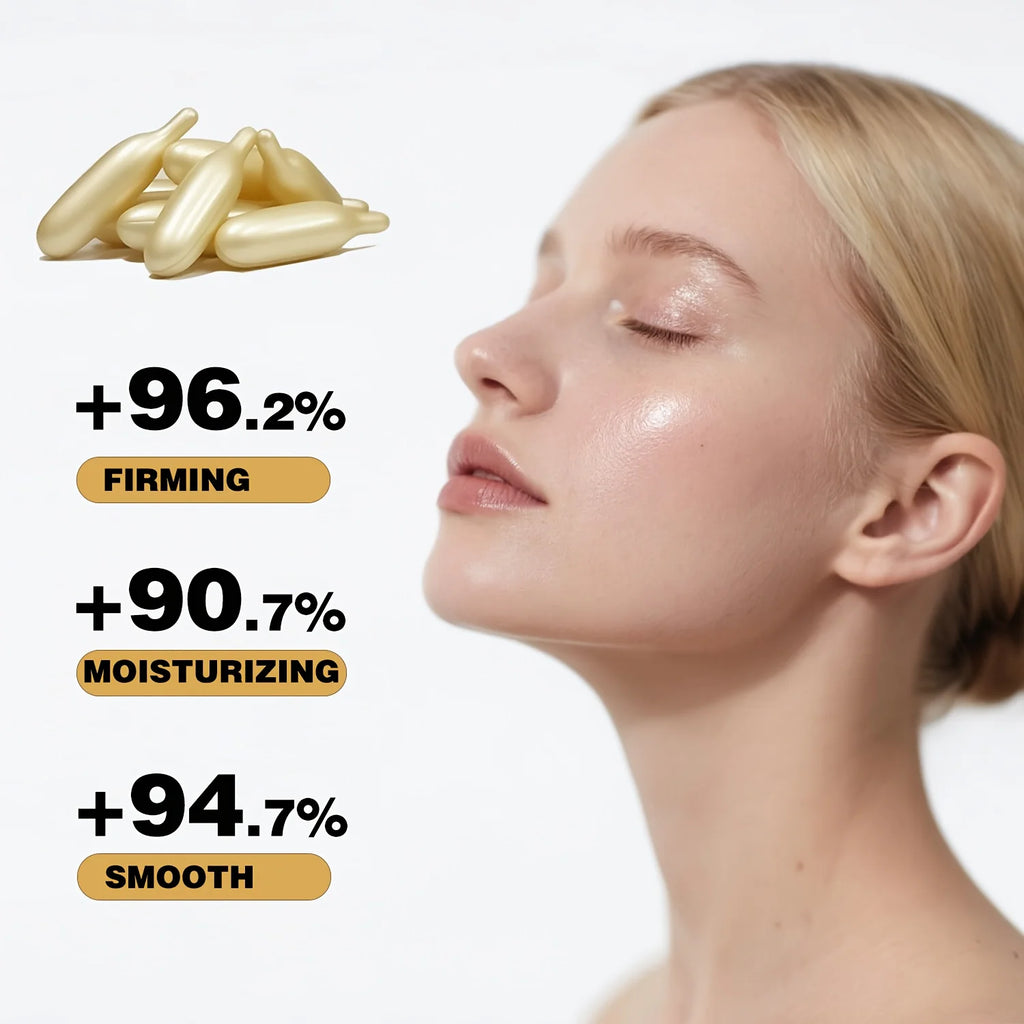 Collagen Firming Capsule Essence, Moisturizing and Smoothing the Skin, Contains Plant-Based Squalane, Retinol, and Vitamin E Deep Hydration Essence (0.4Gx30 Capsules)/Bag-1 Bag
