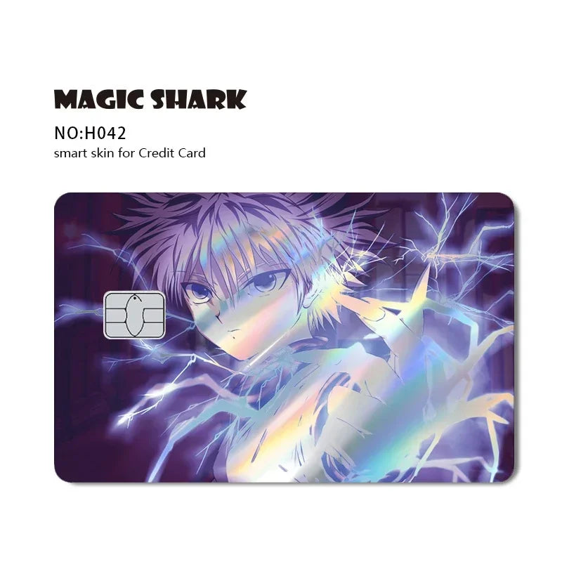 Magic Shark Mcloving Spider Anime Shinny Laser Holographic Matte Skin Film Sticker for Debit Bank Credit Card