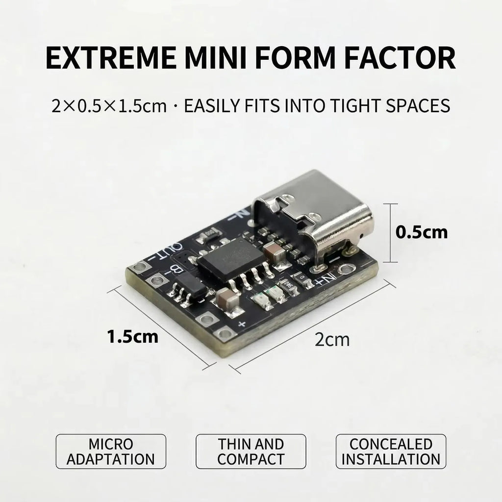 1-20PCS Universal USB Type C Charging Board 3.7V Lithium Battery Charger Board Over Module with Protection Circuit Connectors