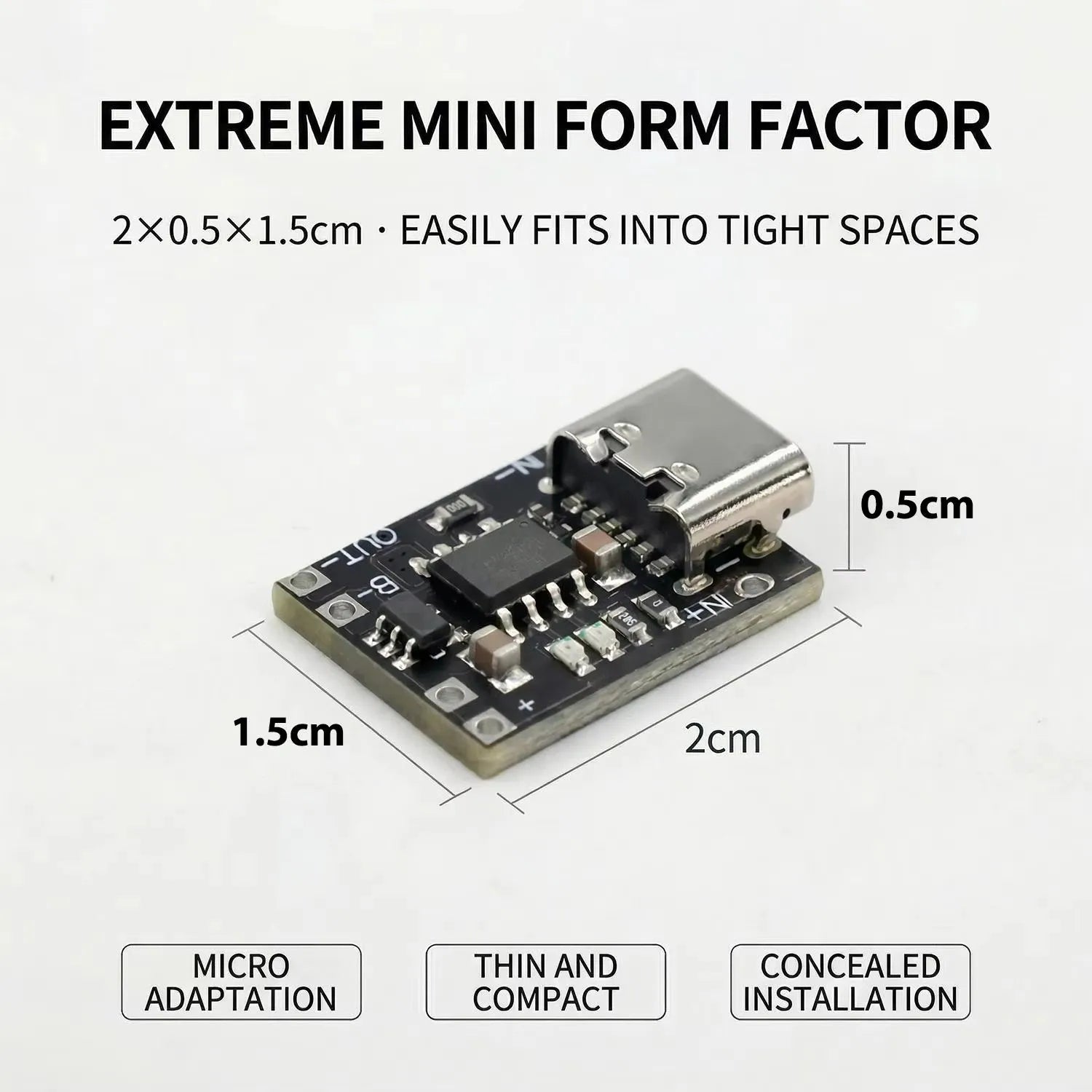 1-20PCS Universal USB Type C Charging Board 3.7V Lithium Battery Charger Board Over Module with Protection Circuit Connectors