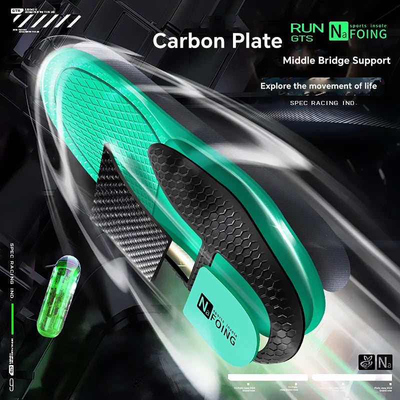 Carbon Plate Arch Support Sport Insoles for Men Women Breathable Shock Absorption Shoes Pad Outdoor Running Sneakers Sole Insole
