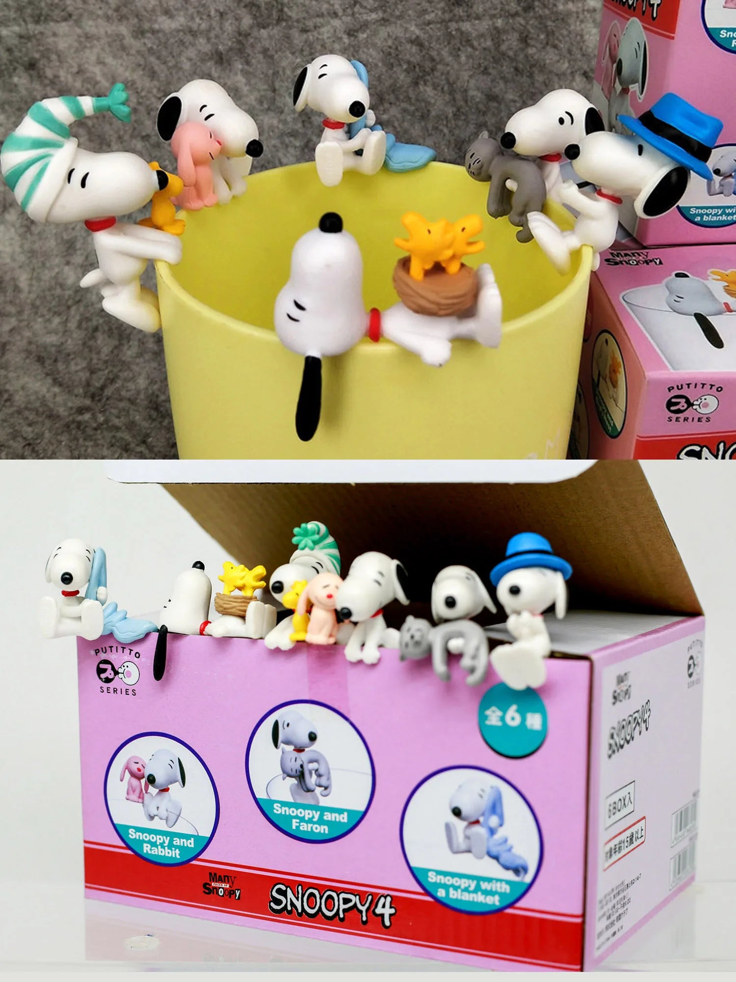Snoppy Woodstock Figure Charlie Brown Spike Dog Model Blind Box Children Cup Rim Toy