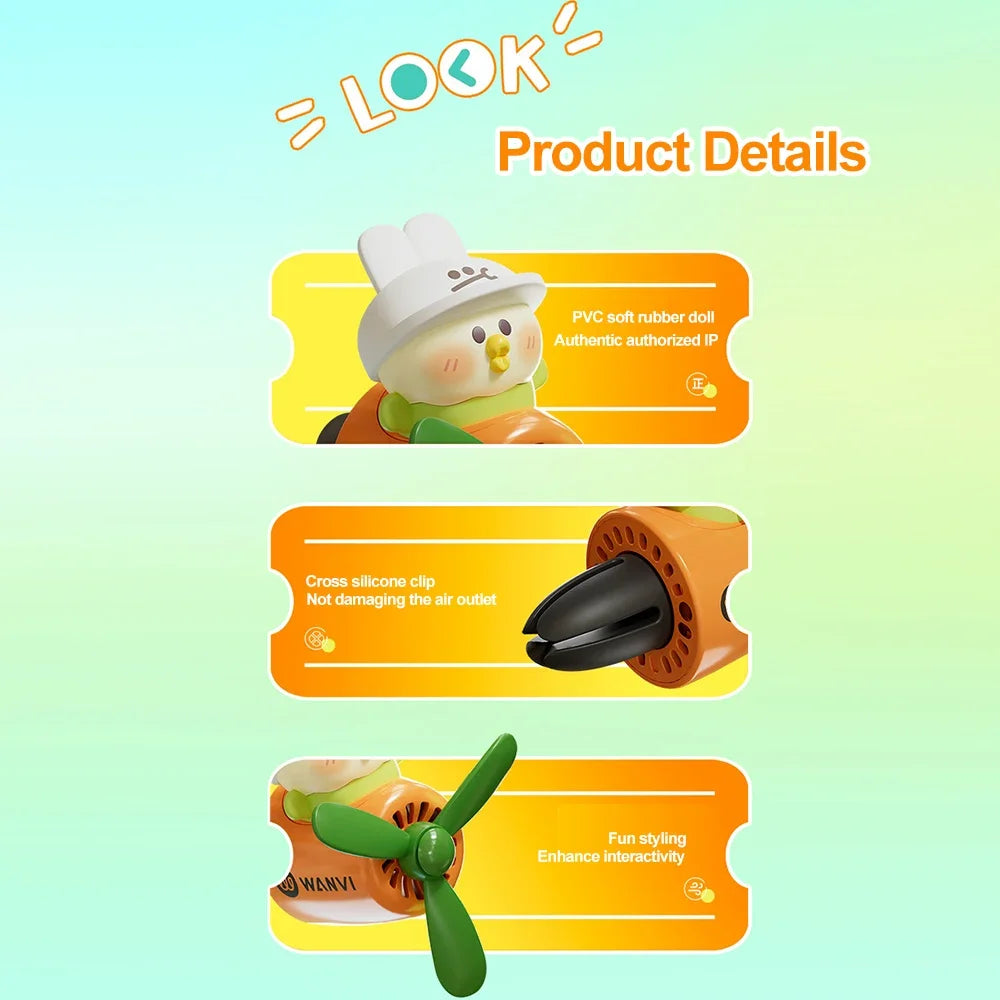 Cool Bear Pilot Car Air Freshener Rotating Propeller Air Outlet Perfume Fragrance Flavoring 자동차 공기 청정기 Accessories 방향제 차량용