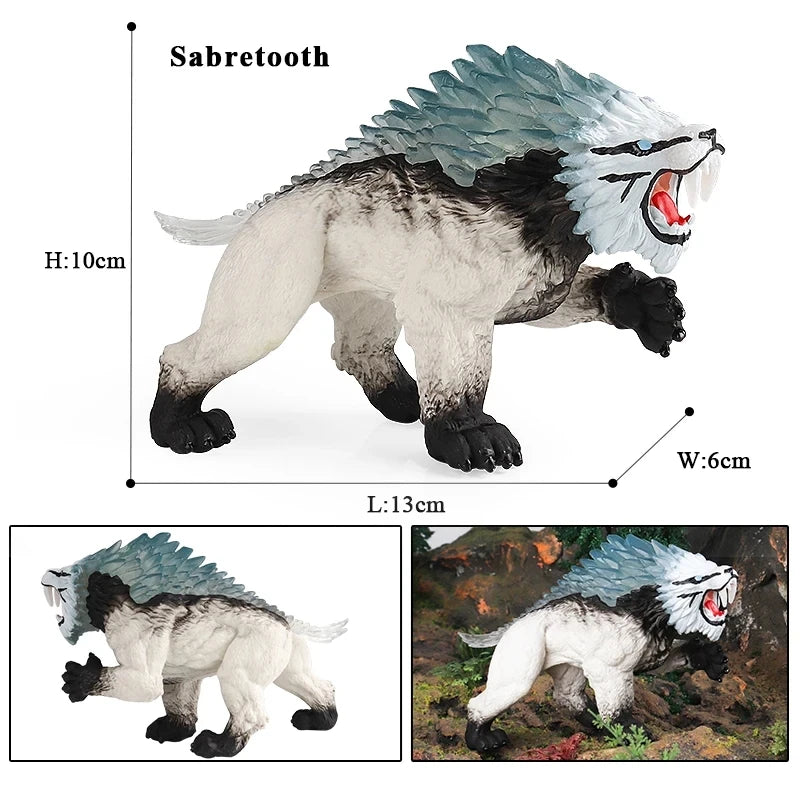 Oenux Original Savage Dinosaurs Myth Dragon Animals Model Fire Bull Octopus Monster Crab Action Figures Kids Collection Toy Gift