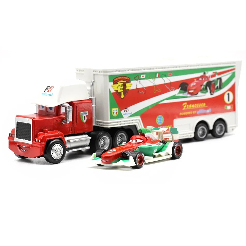 IN STOCK! Disney Pixar Cars And Truck Set Lightning Mcqueen Uncle Mike The King Cruz Model Trucks Car Christmas Gift for Kids