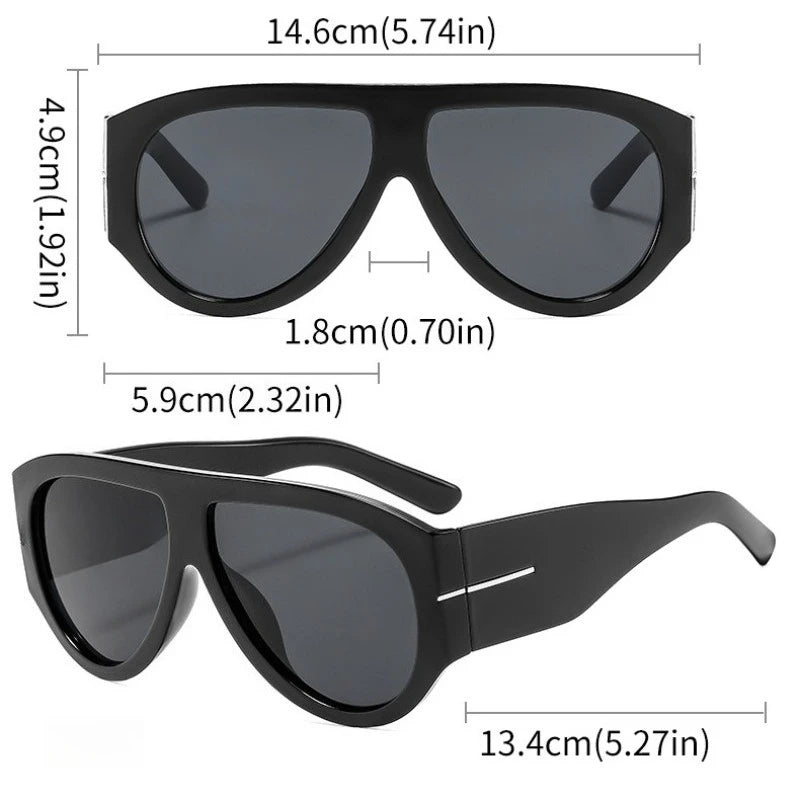 New Trendy Oversized Large Frame Y2K Cat Eye Sunglasses for Women Vintage Retro Oval Gradient Sunglasses UV400 Decoration Shades