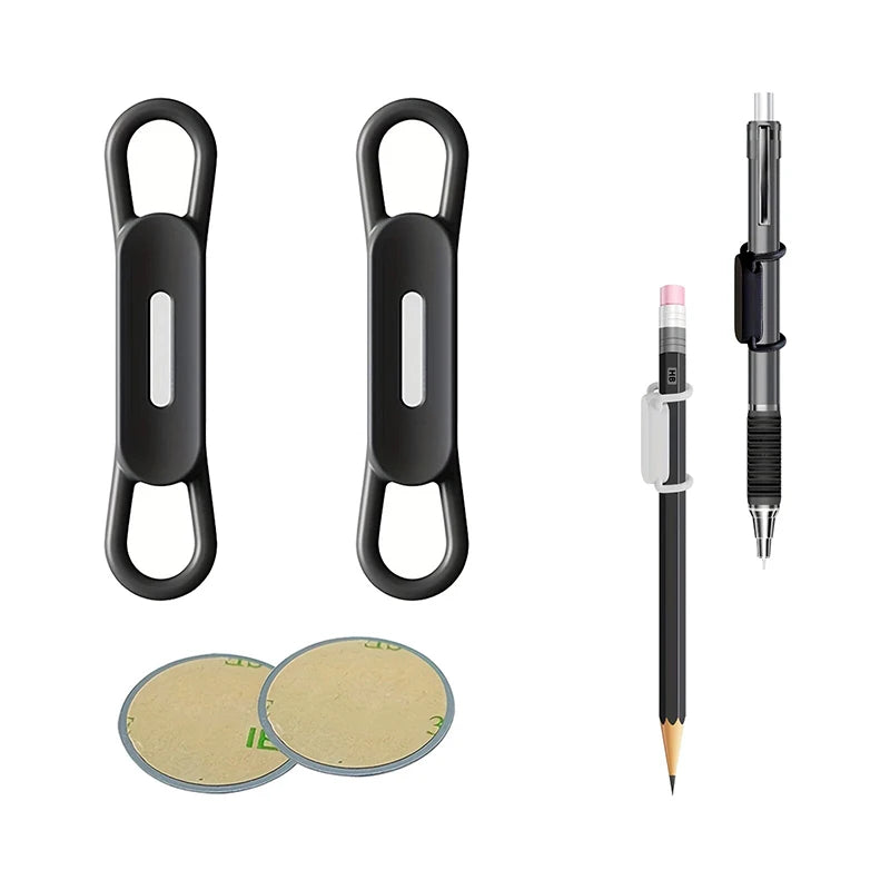Magnetic Pen Holder Office Whiteboard Adhesive Pencil Hooks Adjustable Silicone Magnet Marker Holder For Refrigerator Blackboard