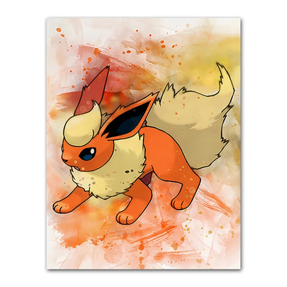 Anime Pokemon Canvas Painting Bulbasaur Charmander Squirtle Poster and Print Watercolor Wall Art Picture Home Decor Kids Gifts