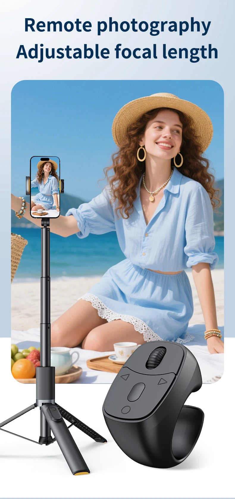 Cell Phone Scrolling Ring Wireless Finger Shutter Remote Control Page Turner Mobile Phone Controller BT For Travel