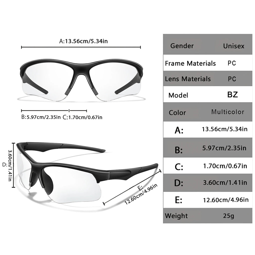 LOISRUBY Style Photochromic Sunglasses Men Women Outdoor Mtb Bicycle Cycling Runnging Eyewear Sports Bike Windproof Goggles